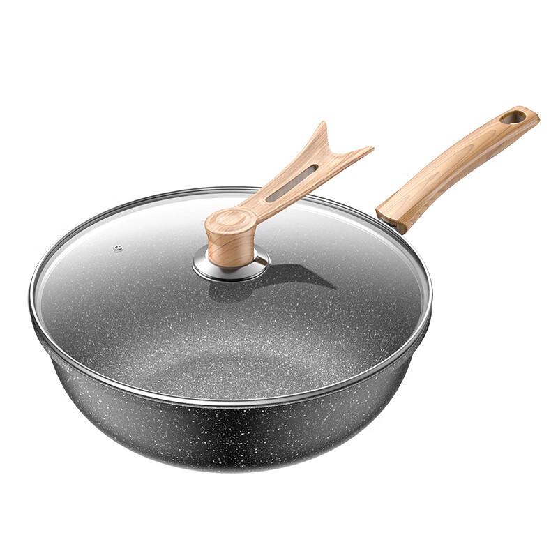Maifan Stone Non-Stick Wok with Lid