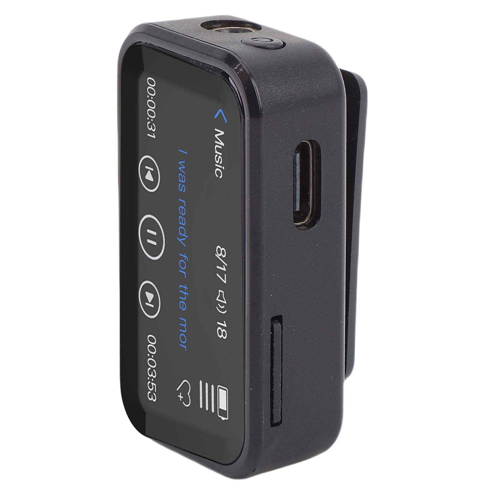 

Портативный MP3-плеер BT с задним зажимом, 1,47-дюймовый полносенсорный экран, 32 ГБ, Hi-Fi плеер для музыки без потерь, радио