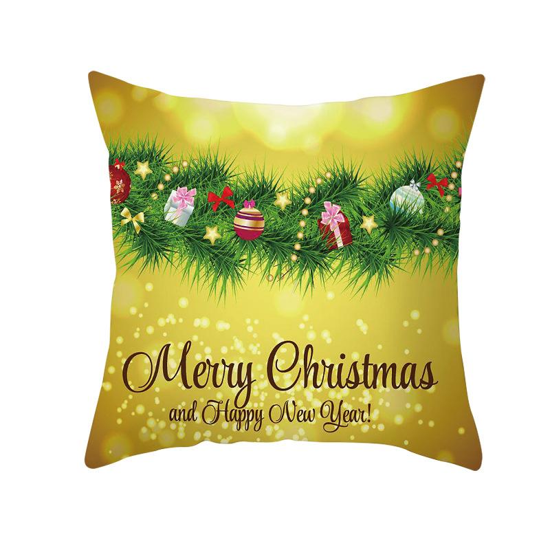 Gold Christmas Throw Pillow Cover Christmas Gold Ball Sofa Home Decoration Cushion Cover