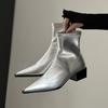 Fashion 2025 Autumn Women Ankle Boots Shoes Fashion Pointed Toe Ladies Short Boot Square Low Heel Casual Winter Women's Footwear