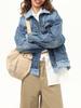 Unisex Trendy Plaid Patchwork Denim Jacket - American Retro Style