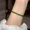 Sugar Cube House Elegant and flattering green jadeite beaded elastic bracelet, light luxury niche bracelet for women