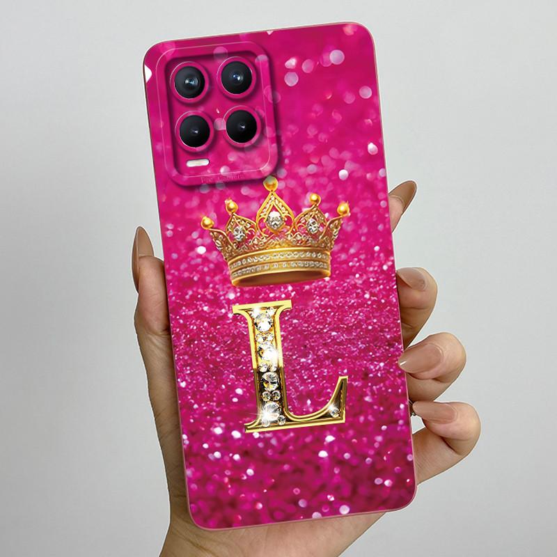 For Realme 8 Pro RMX3085 RMX3081 Fashion Initial Letter Couple Phone Case for Realme8 8Pro 4G Soft Silicone Protective Casing