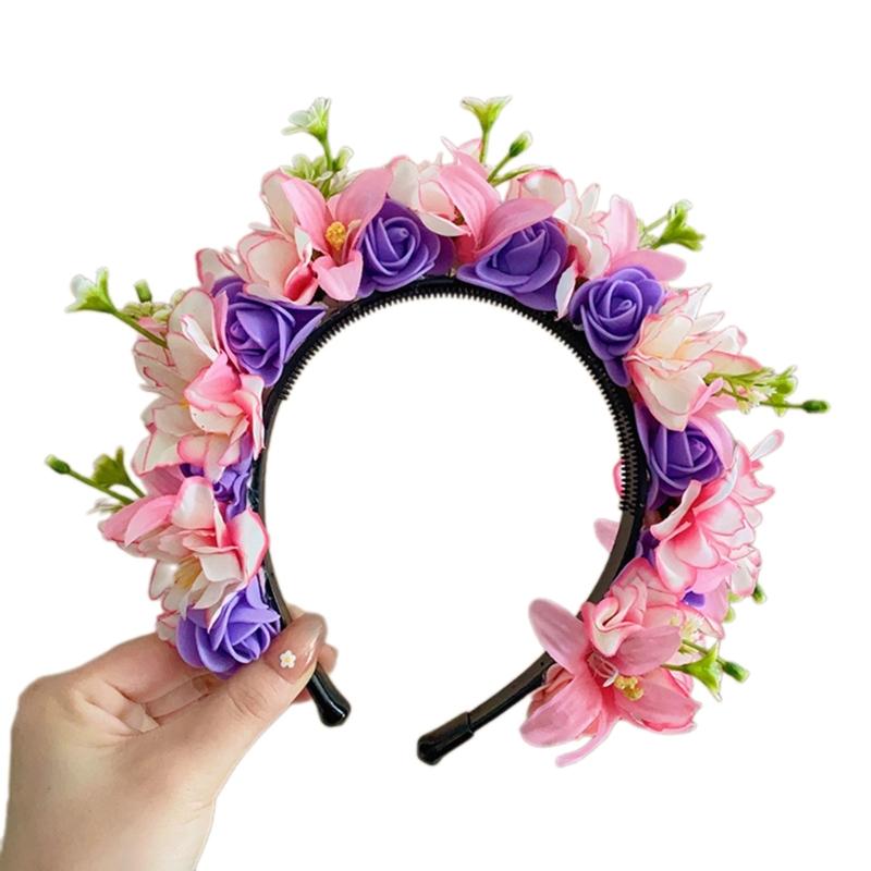 

Ethnic Style Flower Hair Decoration Handmade Flower Hairpin Accessory Headpiece for Traditional Costume and Photoshoots