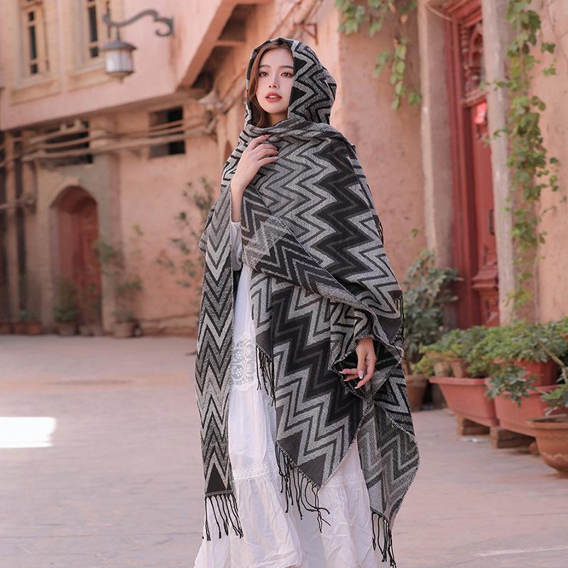 Pele amigável e respirável quente e versátil casa, outono e inverno xale de viagem feminino, capa grossa, cobertor de ar condicionado