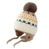 Autumn and Winter Ear Protection Children's Hats, Warm Windproof Pullovers, Boys and Girls Jacquard Wool Hats, Baby Knitted Hats