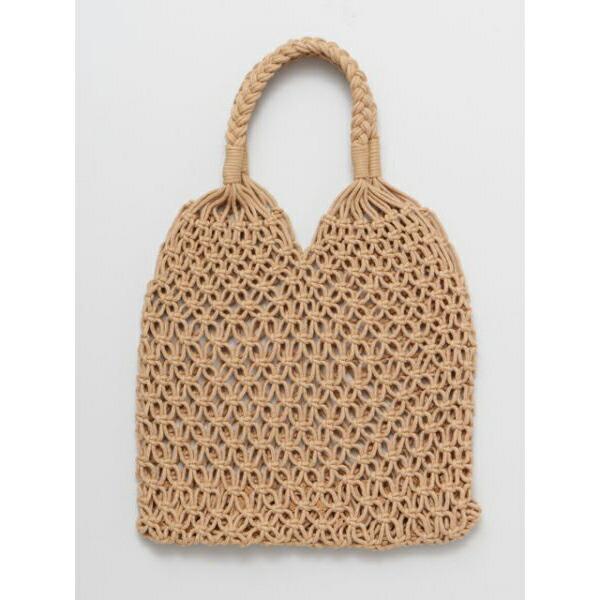 Hawaiian Bag Mesh Tote Bag Mesh Bag Net Bag Ami Bag Knitted Net (White/Beige) Stylish Cute Hawaii Resort Sea Beach Fashion (Sea Ami)