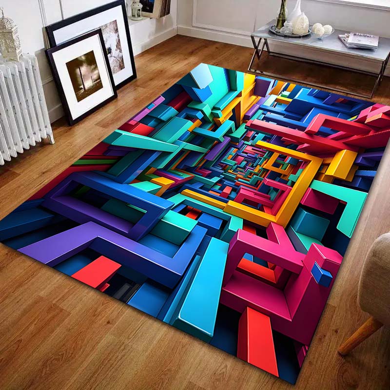 3D Stereo Pipeline Print Carpet for Living Room Bedroom Bedside Sofa Floor Mat Modern Home Decor Aisle Corridor Area Rug