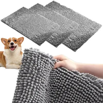 Non-Slip Washable Dog Door Mat Absorbs Moisture and Dirt for Muddy Paws Quick Dry Chenille Rug