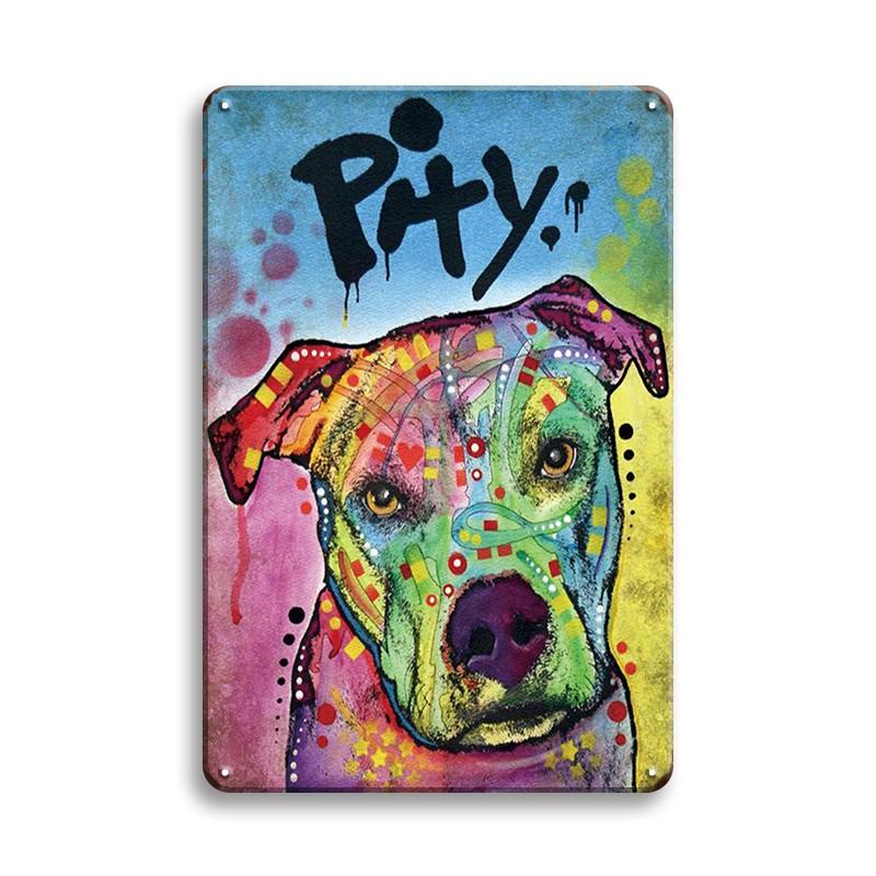 INEED Vintage Pet Plaque Cat Dog Metal Tin Sign Pub Bar Home Decor Lion Corgi Shepherd Art Poster Retro Decor Wall Iron Plate