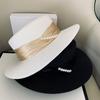 French Elegant and Elegant Pearl Straw Hat Women's Summer Outs Sunscreen Sun Hat Holiday Beach Hat Women's Sun Hat
