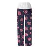 Women's Drawstring Elastic Waistband Wide Leg Color Matching Floral Printed Casual Pants