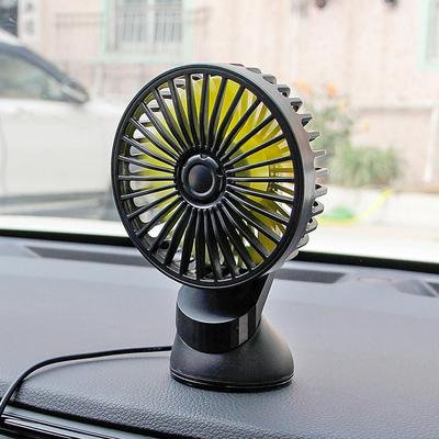 Mini-Autoventilator, ABS, Schwarz, Auto-Einzelkopfventilator, USB, Universal-Autoventilator, Saugnapf, Autositzlehne, 360-Grad-Kühlventilator
