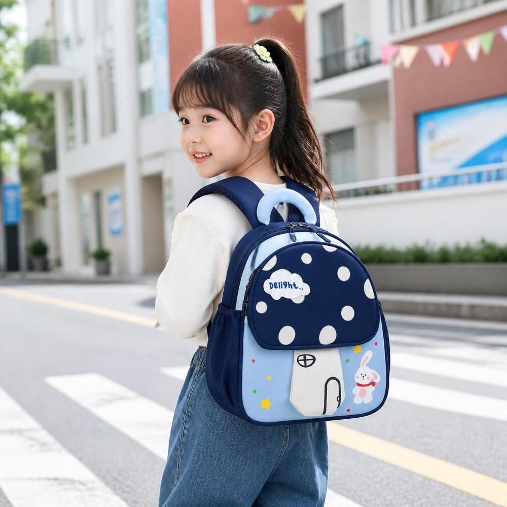 Cartoon Design 3D Mushroom Shape Backpack Lightweight Kindergarten Bookbag Preschool Use