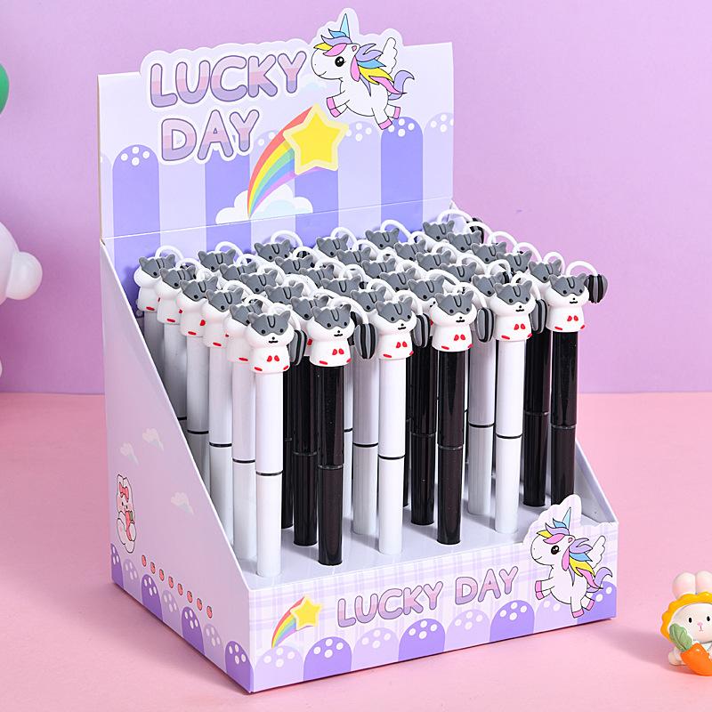 

36Pcs Kawaii hamster shape Cartoon Straight Liquid Quick Drying Gel Pen Stationery School Office Supplies Prize Gift Writing Tools Holiday Gift Novelt Random style