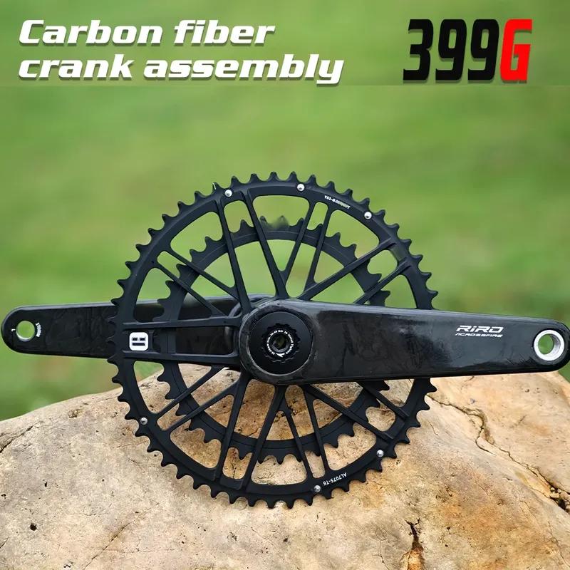 RIRO Carbon Fiber Road Crankset 29MM 50-34/52-36/53-39T Compatible with 11/12 Speed Shimano Direct Mount /110/130BCD Chainrings