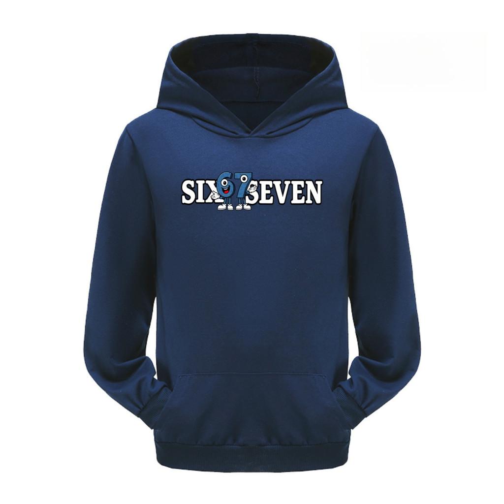 5388 Kids Boys Girls Steal a Brainrot 67 Printed Casual Long Sleeves Hoodies with Pocket