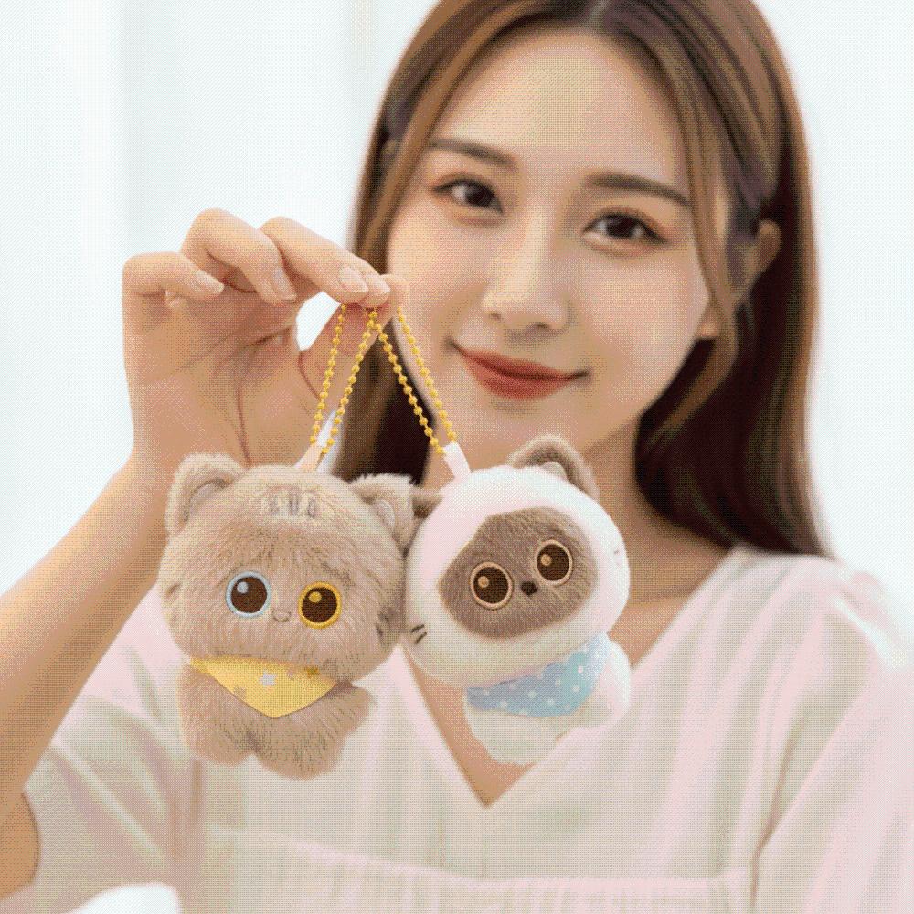 Soft Magnetic Kitten Ornament Fuzzy Cup Edge Pendant Mini Stuffed Cat Cat Key Chains Students