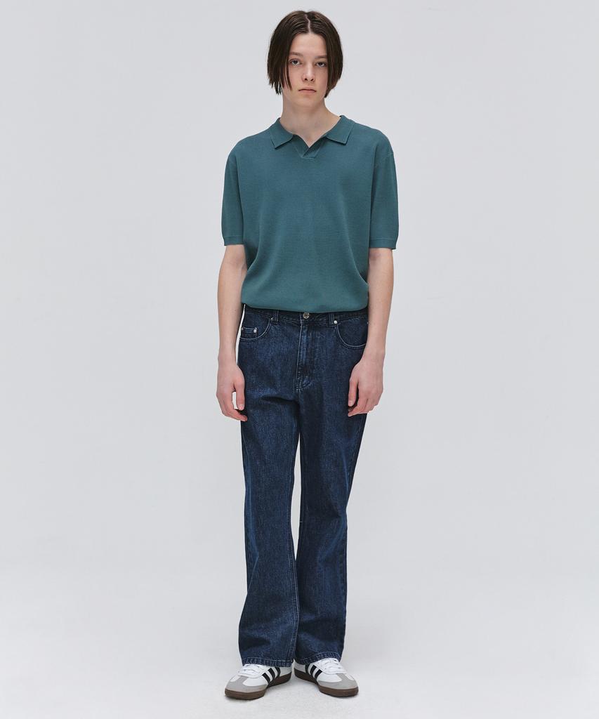 EZIO Open Collar Half Knit_Khaki