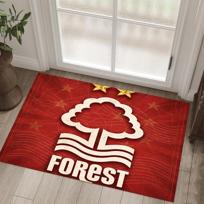 Nottingham Forest Design Kristall Samt Teppich Gemütlich Nicht?Rutschfester Teppich mit Aufdruck für Schlafzimmer Wohnzimmer Eingang