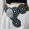 Adult Relief Round Buckle Waist Belt Adjustable Exaggerated Personality Waist Belt for Men Teenagers Coat Dress