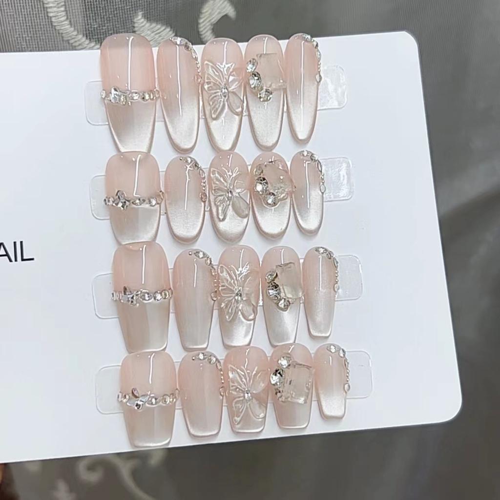 Pure Hand-made Phototherapy Wear Manicure Cat Eye Dream Butterfly Original Reusable Patch Can Be Removed