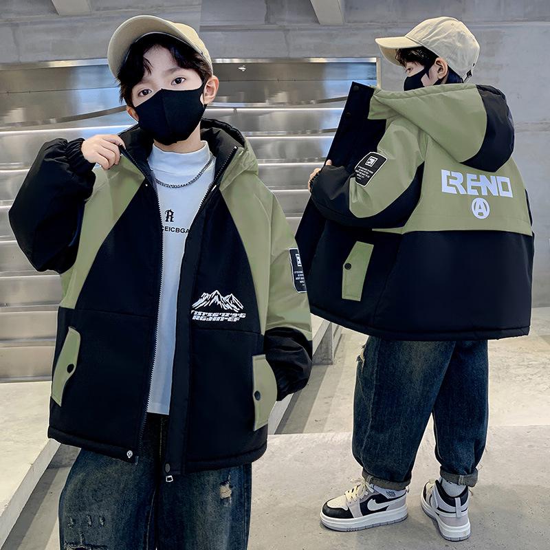 Boys' Winter Thickened Down Cotton Jacket 2025 - Fashionable Middle and Large Children's Warm Coat