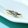 Huirtan Chic Heart Cubic Zirconia Women Rings Gold Color Statement Girls Finger Accessories Love Proposal Engagement Jewelry