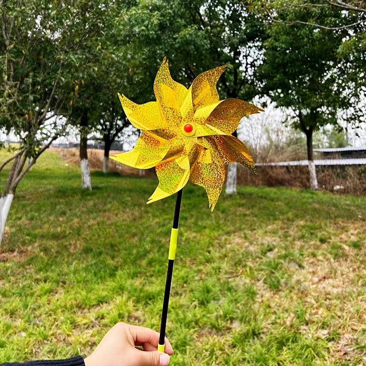 Colorful Polka Dot & Stripe Sequin Pinwheel Toy for Kids - Outdoor Fun