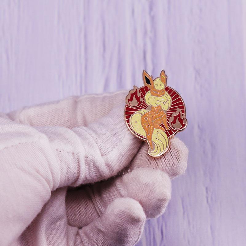 Anime Flash Eevee Enamel Pin Lapel Pins for Backpacks Brooches Badges Cute Brooch for Clothes Jewelry Gifts for Friends