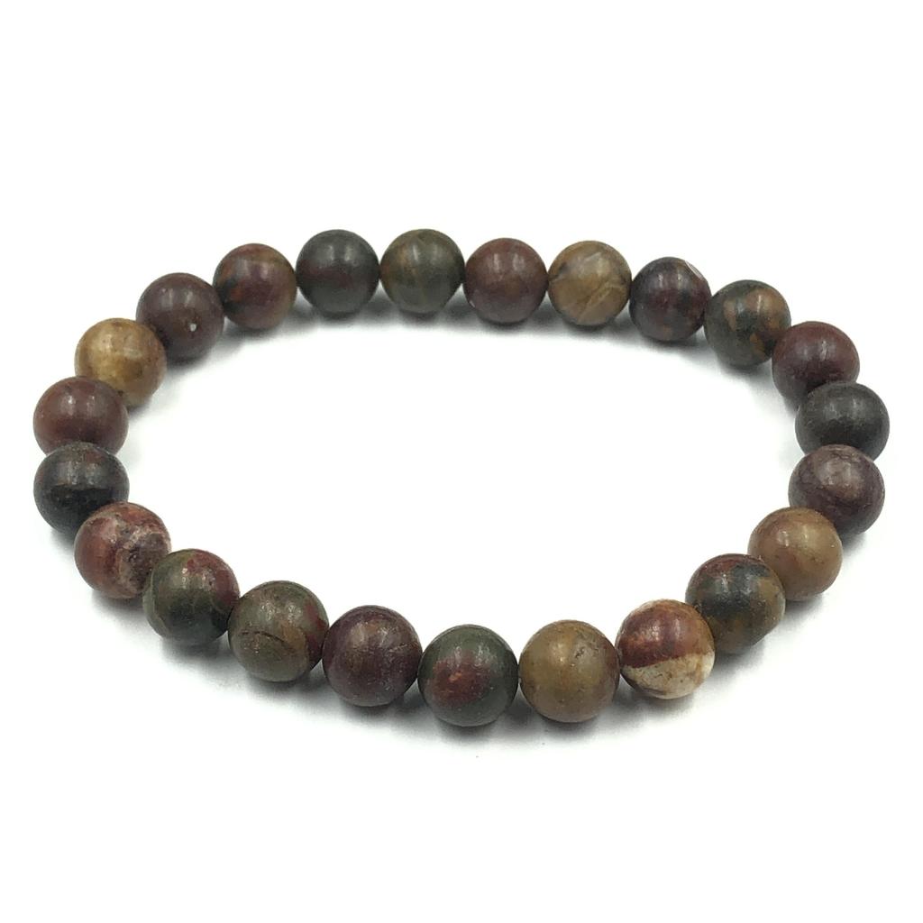 8mm Natural Picasso Jasper Gemstone Beads Partywear Bracelet 7.5" Handmade Jewelry For Birthday Gift RBB-59