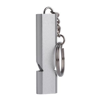 Aluminium Alloy Double Hole Life Saving Emergency Whistle For Outdoor Needs (silver)