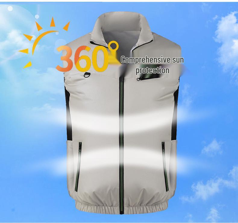 Men's Outdoor Cooling Vest with Fan for Heatstroke Prevention and Electric Welding Protection
