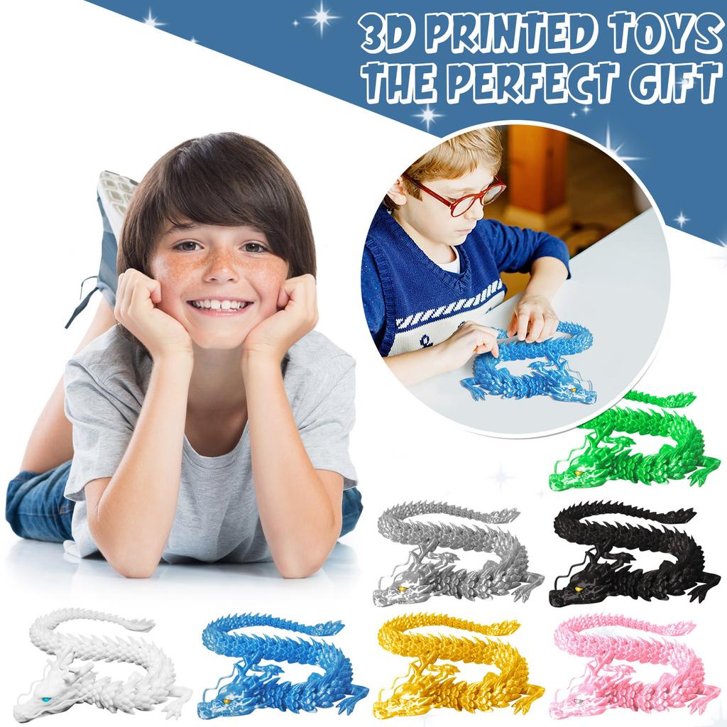 3D Printed Movable Dragon Toy, Dragon With Movable Joints, 3D Printed Dragon Toy Decoration, Stress Relief, Movable Dragon