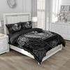 Skull & Skeleton Gothic Vintage Duvet Cover Set 200x200cm King Size Bedding Set Halloween Home Decor Boho Dark Fantasy Bed Set