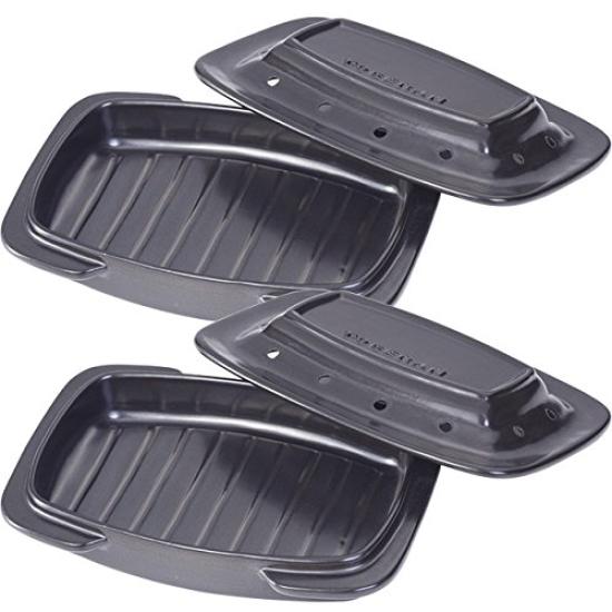 

Tokare Ceramics Гриль Керамический Гриль Ростер Плоский Тип Керамического Гриля Ростера для Мягко Приготовленного Стейка и Рыбы, Готовящихся на Открытом Огне или в Сделанном чёрный