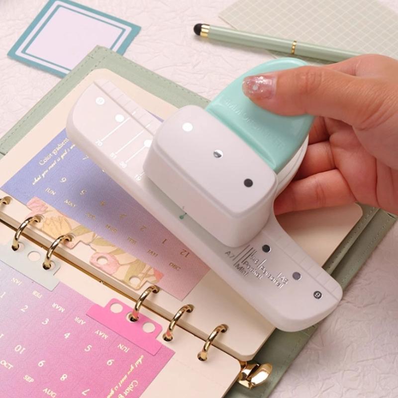 3 Hole Puncher 4mm Round Hole Punches Machine 19mm Hole Spacing for Binder Notebook Scrapbooking Paper Punching Tool