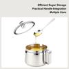 500ml Stainless Steel Storage Pot Ghee Container with Iid and Spoon Pot for Kitchen Tea Sugar Salt Oil Seasoning Cooking