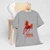 2026 Creative Fire Horse Chinese New Year Racing Gift for Vets  Equestrian of The Graphic Illustration Tops Tee Cotton Shirt