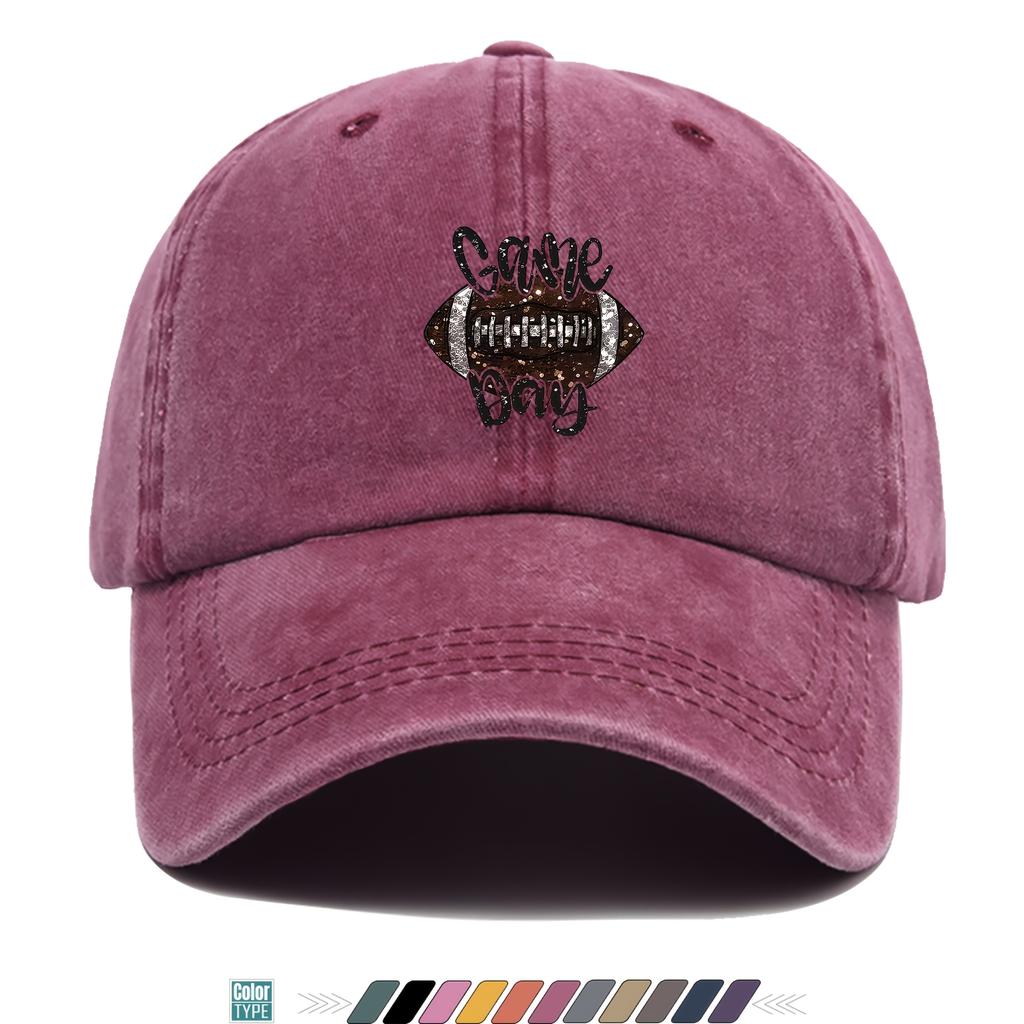 Trendy Retro Shining Football Print Baseball Cap with a Minimalist Design Suitable for Stylish Unisex And Women This Trucker Dad