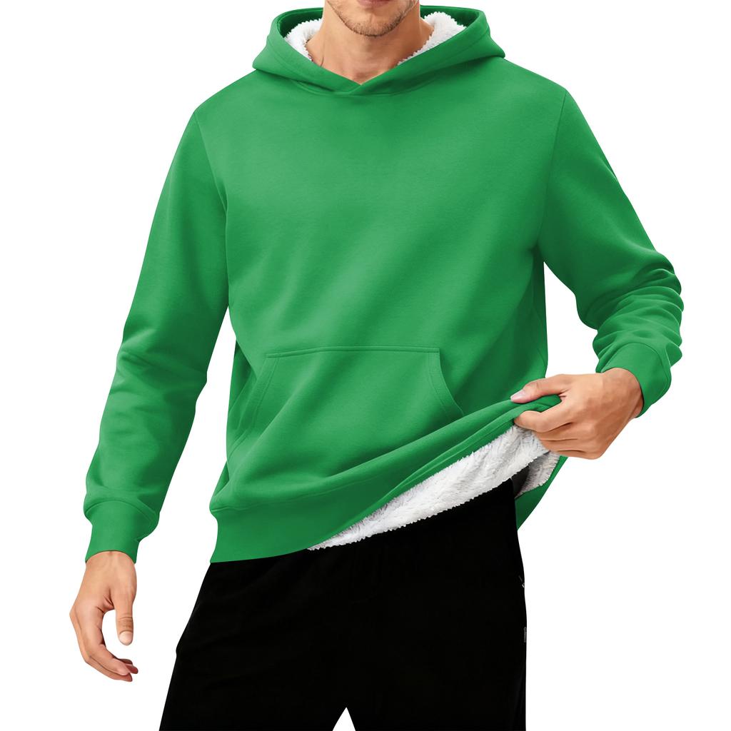 Men's Hooded Fleece-Lined Thick Warm Sweatshirt