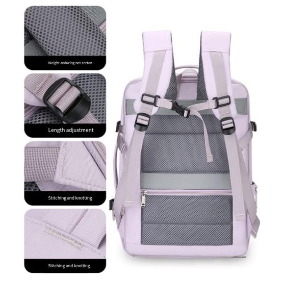 Expandable Travel Backpack Women Men Laptop Backpack with USB Charging Port Airline Approved Backpack with Anti-Theft Pocket Shoe Compartment