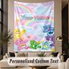 Custom Text Printed Tapestry Care Bears Pattern Large Wall Hanging Indoor Room Decor