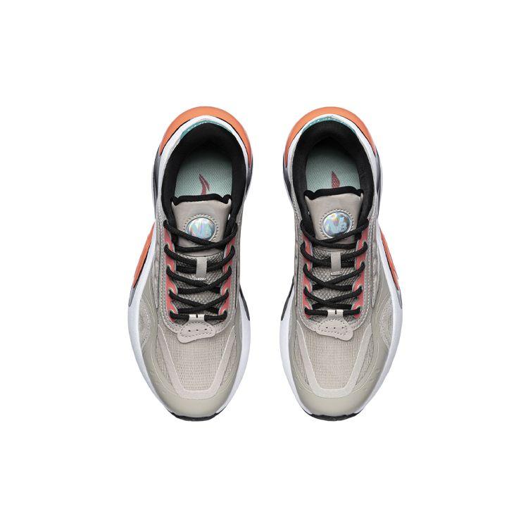 Li Ning V8 Stability Sports Support Cushioning Low-Top Running Shoes Women Running Shoes Gray Red ARHR056-3