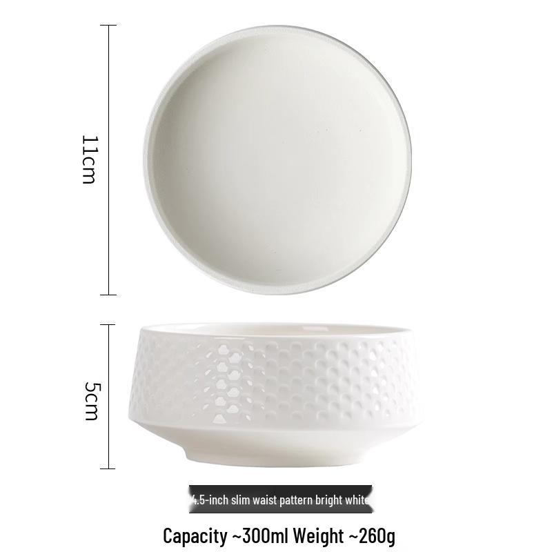 

Белая тарелка глубокая в западном стиле для салата, рыбы и стейка