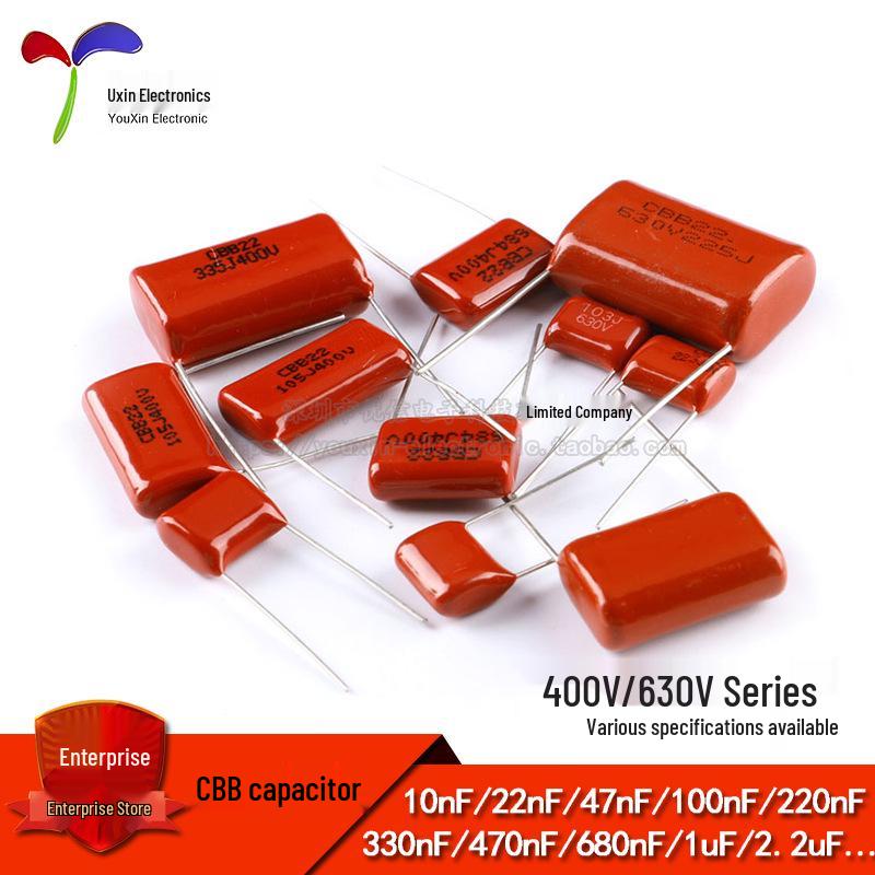 

CBB/CL Capacitor 400-630V 0.1UF 103J-104J-105J 335-225-473 3.3uF/400V, 1pc