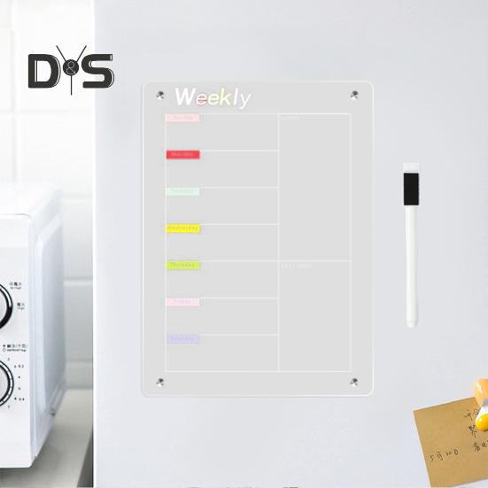 Magnetische Kühlschrankaufkleber aus Acryl, Memoboard, Arbeitsnachricht, Notizen, Wochenplaner, transparente Anzeigetafeln