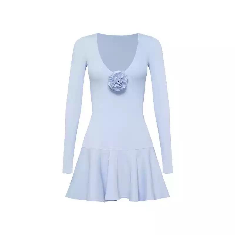 

3D Цветочный комбинезон с V-образным вырезом и нагрудными вкладышами, приталенный крой, противоударный, с асимметричным подолом, платье для йоги и тенниса для женщин Large