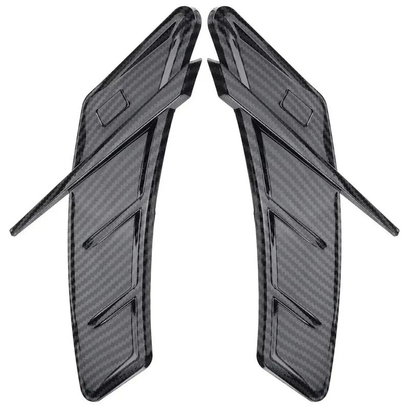 2PCS Universial Car Side Air Vent Fender Body Cover Outlet Intake Sticker Spoiler Grille Trim Exterior Accessories Carbon/Black