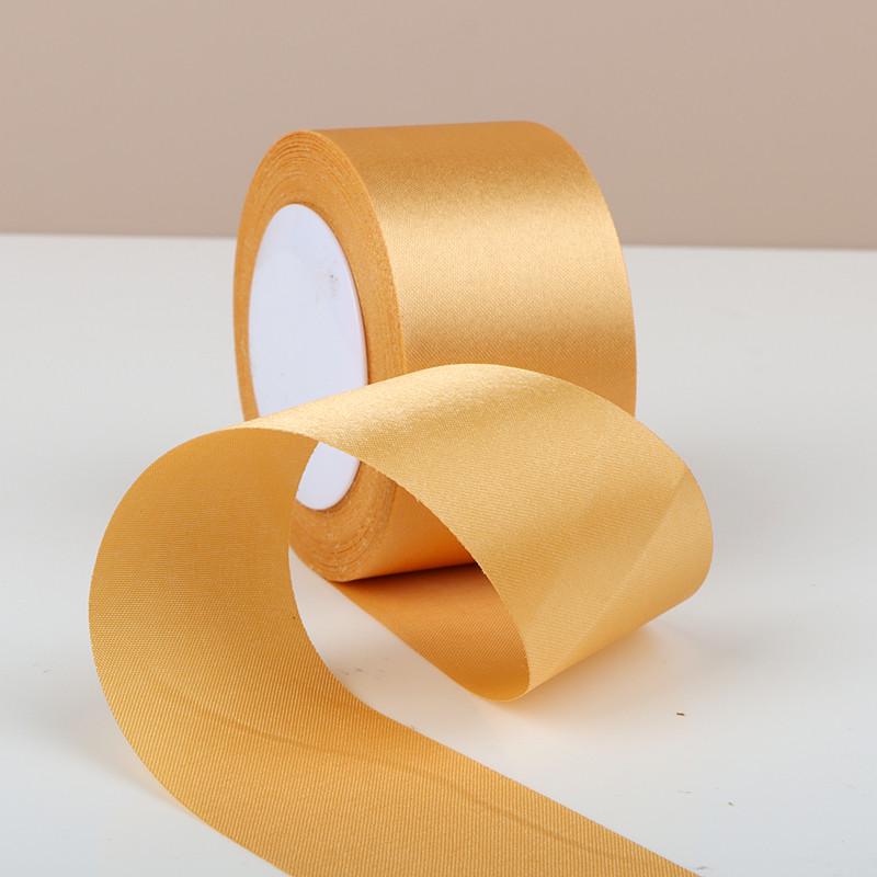 Champagne Silk Ribbon Rose Bow Hair Tie